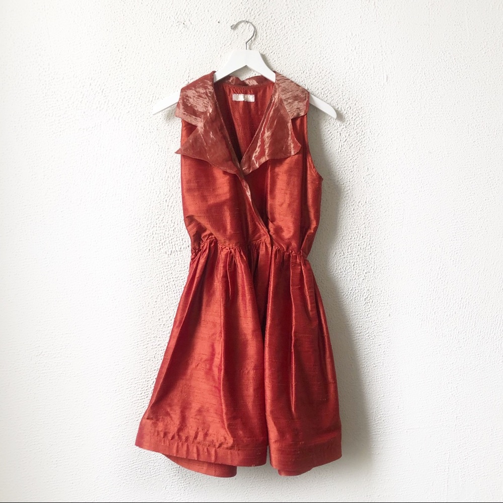 Hollydae Handcrafted Orange Vintage Style Dress